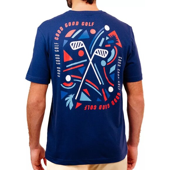 NWT Mens Good Good Golf Size L Navy Color Short Sleeve Good Beach Golf Tee Shirt - Picture 2 of 7